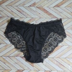 Wilshire & Montana Womens Lace Sheer Underwear Black Undies Medium Nylon Panties